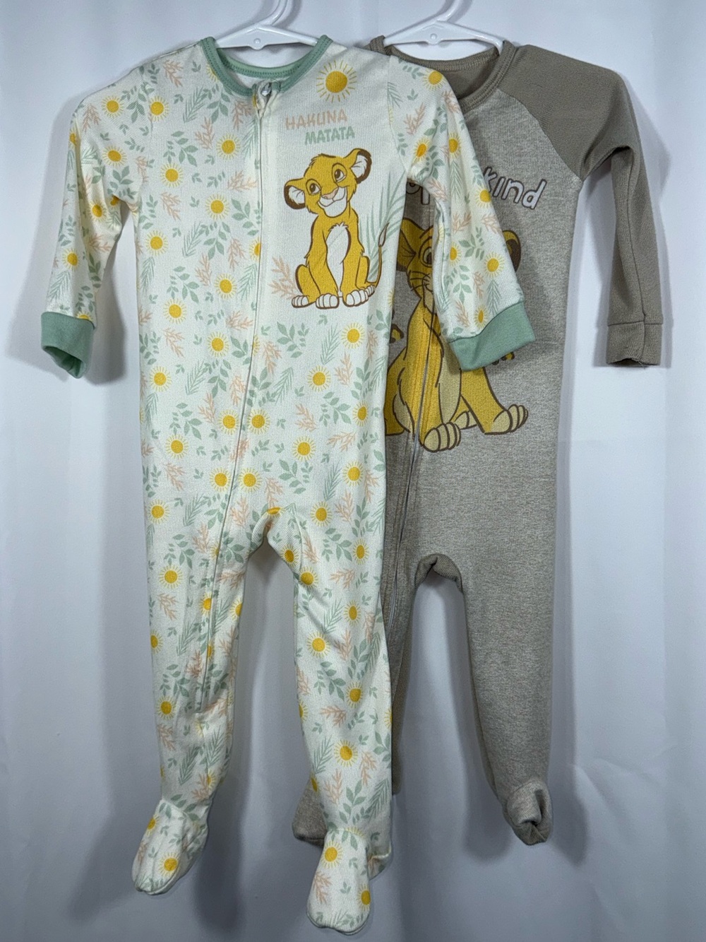 Disney Baby 9M The Lion King Simba Baby Boys 2-Piece Matching Footed Sleeper Set